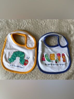 Eric Carle The Very Hungry Caterpillar Bib Set NWOT
